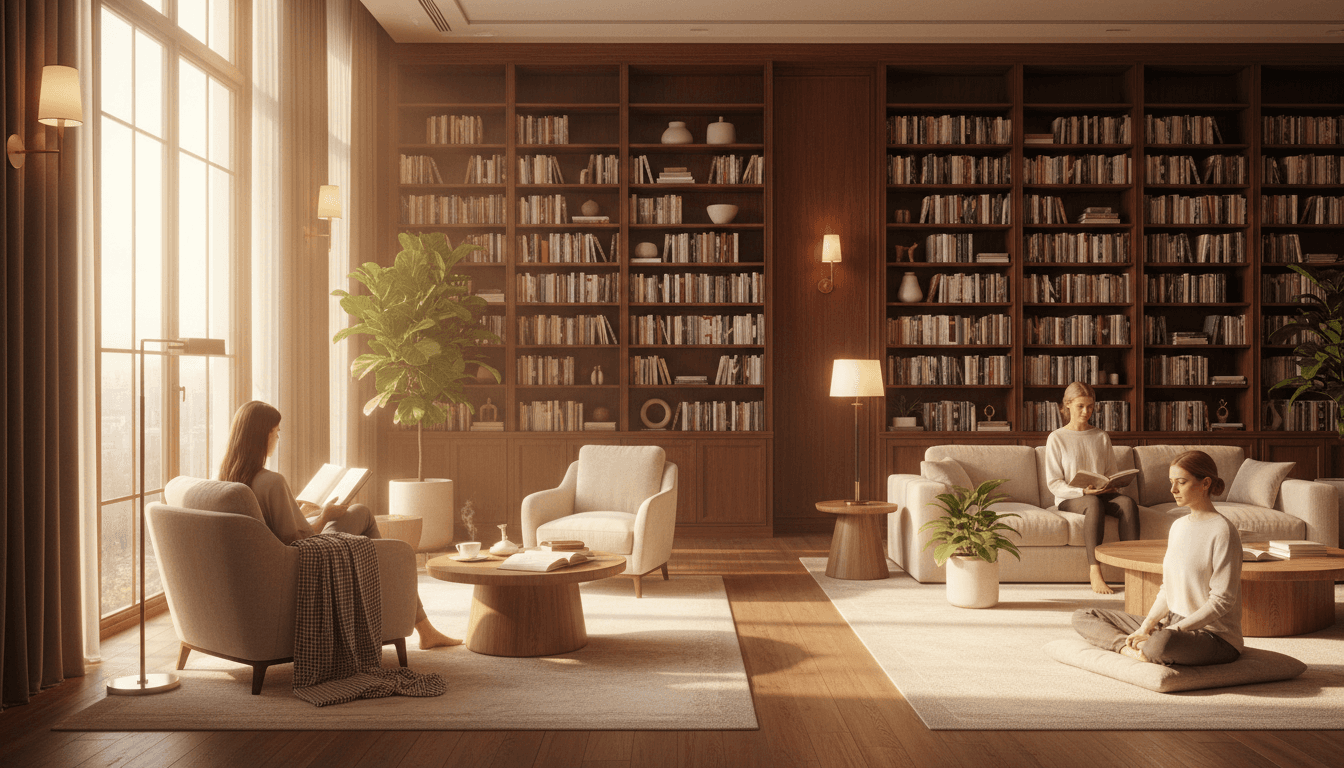 Multiple books displayed on home library shelf